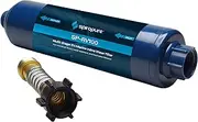 SpiroPure Multi-Stage RV Marine Inline Water Filter with Flexible Hose Protector - Sediment Carbon Hard Water Chlorine Chloramine Lead Mercury Heavy Metals PFOA PFAS