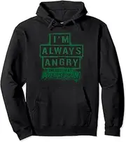 Ms. Marvel I'm Always Angry Hulk Quote Stencil Pullover Hoodie