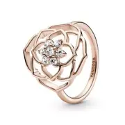 Authentic Pandora 14k Rose Gold Plated Petals Statement Ring size 6 (52)