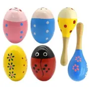 Wooden Easter Eggs Shakers Toys, Maracas Kids Hand Percussion Shakers 6 Pack