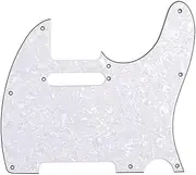 Alnicov 8 Hole Tele Pickguard Fit for USA/MX Standard Telecaster Guitar,3Ply White Pearl