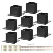 4x4" Metal Deck Base Support 8pcs Square Post Bracket Deck Railing Base