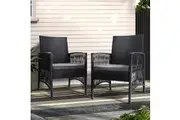 Gardeon 2PC Outdoor Dining Chairs Patio Furniture Wicker Lounge Chair Garden