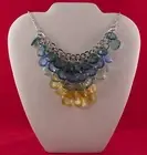Women's Necklace Bib Statement Ombre Design Pear Shaped 20"