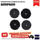 4x CARBON FILTER FOR SIMPSON 90CM WIDE MODELS RANGEHOOD | FREE SHIPPING