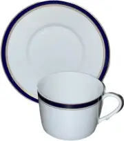 LIMOGES RAYNAUD DIPLOMATE BLUE CUP & SAUCER Set