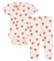 [Mini Rodini] Mini Rodini Baby printed bodysuit and pants set M 12-18 white