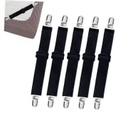 10 pcs Adjustable Bed Sheet Straps,Bed Sheet Clips, Elastic Bed 10pcs Black