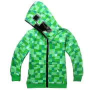 Minecraft Hoodie Zip Up Kids Boy Girl Hooded Sweatshirt Casual Jumper Top -NMAOV 12-14 Years