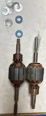 Two Rock-Ola Jukebox Motor ARMATURE - Rotor & Shaft #52939 W/Bearings Washers
