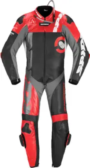 Spidi DP-Progressive Perforated Pro One Piece Motorcycle Leather Suit, black-red, Size 50 Black Red