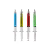 4Pcs Novelty Injection Syringe Gel Pen Ballpoint Black Liquid Medical