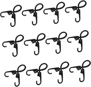GAXIRE 12pcs Heavy Duty Elastic Luggage Bungee Straps with Hooks Durable Car Tie Down Cords for Camping Bikes Roof Racks Travel Essentials Secure and Compact Storage