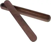 PHENOFICE Reusable Portable Wooden Chopsticks Case Natural Walnut Utensil Storage Box with Slide Lid for School and Travel Tidy Lightweight Design