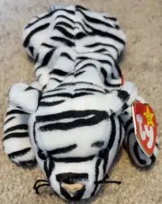 NWT 1996 Ty Original Beanie Baby Blizzard the White Tiger Plush Stuffed Animal