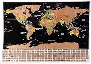 Scratch Off World Travel Map - Scratch Off World Map Poster, Most Detailed Cartography - Includes 197 Countries, Flags, Precision Scratch Tools 33 x 23