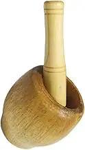 Wooden Mortar and Pestle Set Wooden Spice Pepper Crusher Herbs Grinder Garlic Mixing Bowl Kitchen Tool