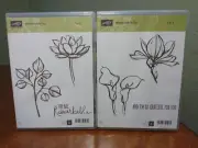 Stampin Up Remarkable You Set 1 & 2 Lilly Flower 6 Clear Mount Stamps L0822