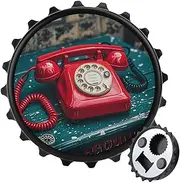 Magnetic Bottle Opener Round Fridge Magnets England UK Retro London Telephone Portable Opener Funny Beer Opener Decorative Refrigerator Magnets For Home Bar Kitchen Office Black