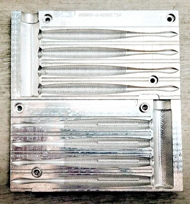 Aluminum fishing soft bait mold - 5" x 4 cavities stick bait mold