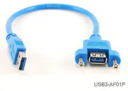 1ft USB 3.0 Extension Male to Female Molded Panel Mount External Port Cable