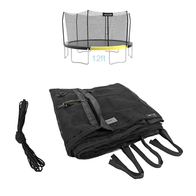 12’ Round Trampoline Safety Net with Straps For 6 Straight Pole Enclosure System