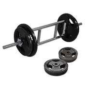 31kg Tricep Barbell Weight Set - 25kg Ez Triple HandIe Irom Cast Weight Plates