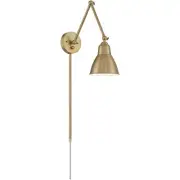 Nuvo Lighting 60/7364 Fulton Swing Arm or Wall Lamp Burnished Brass