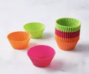NEW LEKUE CUPCAKE MUFFIN MOLDS 12 REUSABLE SILICONE BAKING CUPS