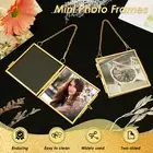 2Pcs Picture Frames with Chain Hanging Mini Photo Frames Double Sided bemmj