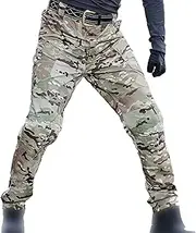[Generic] Men's Flex Ripstop Tactical Pants Waterproof Stretch Cargo Pants Relaxed Fit Lightweight EDC Hiking Work Pants