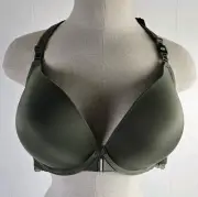 Torrid Curve Push Up Plunge Bra Sz 42D Olive Green Padded Underwire Support NWT