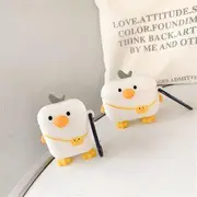 Duck Silicone AirPods Earphone Case Skin White - AirPods Pro