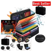 Fireproof & Waterproof Document Organizer with Lock - 13 Pocket Storage Bag