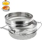 Stainless Steel Honey Filter Double mesh Beekeeping Equipment Tool, Double Sieve Honey Fragment Filter