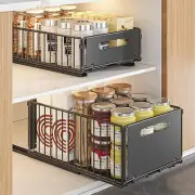 2-Pack Foldable Pull Out Cabinet Organizer, Slide-Out Drawers with Nano Adhesive