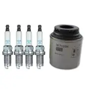 Mann-Filter W712/94 plus 4 x PZFR6R Spark Plugs fits A3 8PA 1.4 TFSI (for: Audi)