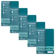 5pc Colourhide Writing Notebook w/ Ruler A5 School Stationery 200Pgs Teal Green