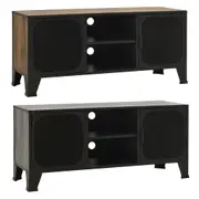 TV Cabinet Metal and MDF Home Stand Sideboard Storage Grey/Rustic Brown vidaXL