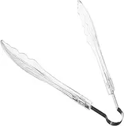 DECHOUS Serving Tongs Kitchen Tongs, Buffet Tongs 8 Inch Clear Plastic Salad Tongs Stainless Steel Handle Food Tong Serving Tong Small Tongs for Catering Cake Bread