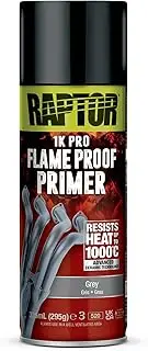 U-POL Raptor Flameproof, Fireproof, Heat Resistant up to 1000 °C, Thermal Paint Spray, Protection for Exhaust, Engine & Exhaust Manifolds from Rust, Quick Drying (Primer Grey/Grey, 336 ml)