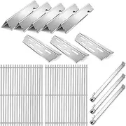 [Secbinw] Stainless Steel 66095 Grill Grates 66032 Flavorizer Bars for Weber Genesis 2 Grill Parts 66795 Heat Deflector 3pcs Burner Tubes for Weber Genesis ii E310 E330 S330 S335 GS4 Replacement Parts