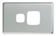 2x HPM EXCEL SINGLE POWERPOINT COVER PLATES 117x73mm Horizontal, Matt Silver