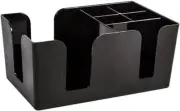 Plastic Bar Caddy, Black Classic Bar Organiser, Bar Condiment Caddy, Table Tidy