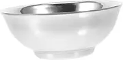 Mobestech 1Pc Double Layer Insulated Bowl Stainless Steel Food Holder for Soup Noodles Rice for Home Hotel Restaurant Camping Picnics