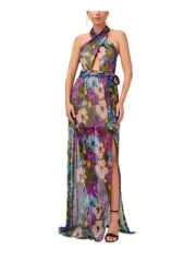 AIDAN AIDAN MATTOX Womens Pink Crinkle Lined Cutout Sl Sleeveless Dress 6