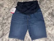 Crossover Panel Bermuda Maternity Jean Shorts - Isabel Maternity Size 8 / 29