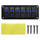 Sleek Design 6 Gang 12V Switch Panel with LED Lights for Marine Boat RV