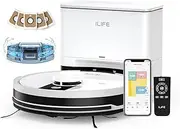 ILIFE A12pro Robot Vacuum Cleaner and Mop,Self Emptying Station for 60 Days,LiDAR Navigation, Home Mapping, No-Go Zones, 2.4G WiFi/App/Alexa/Remote Control, for Hard Floors (A12 pro)