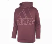adidas Girls Hooded Fleece Tunic Pullover Sweatshirt Purple-Maroon Size XL = 16